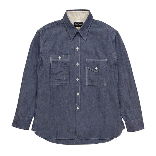 Irregular Pocket Chambray Work Shirt