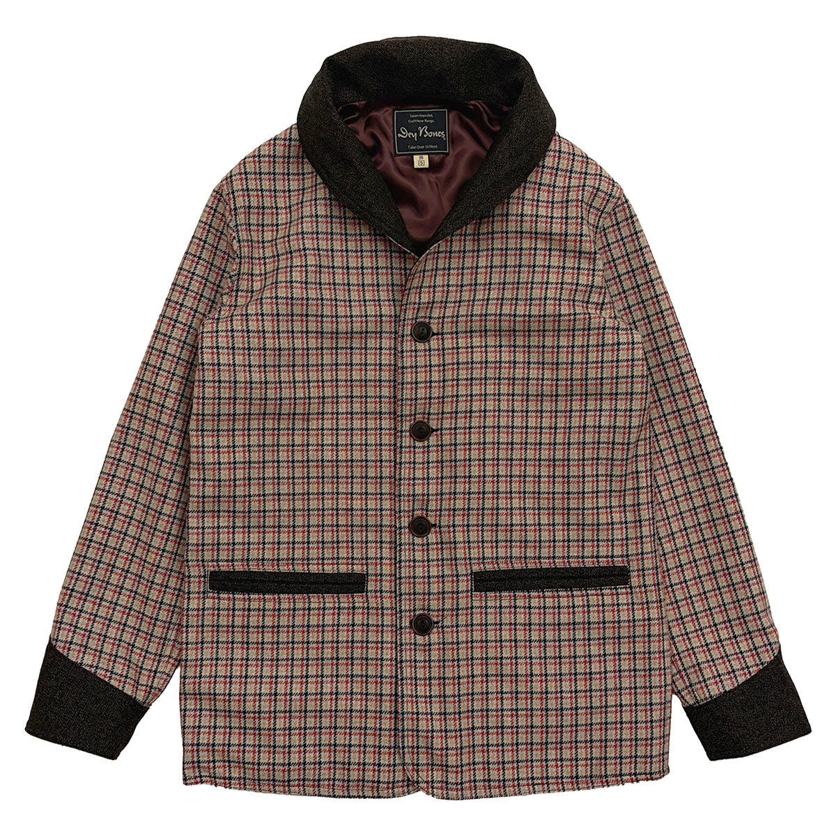 Shawl Collar Plaid Jacket