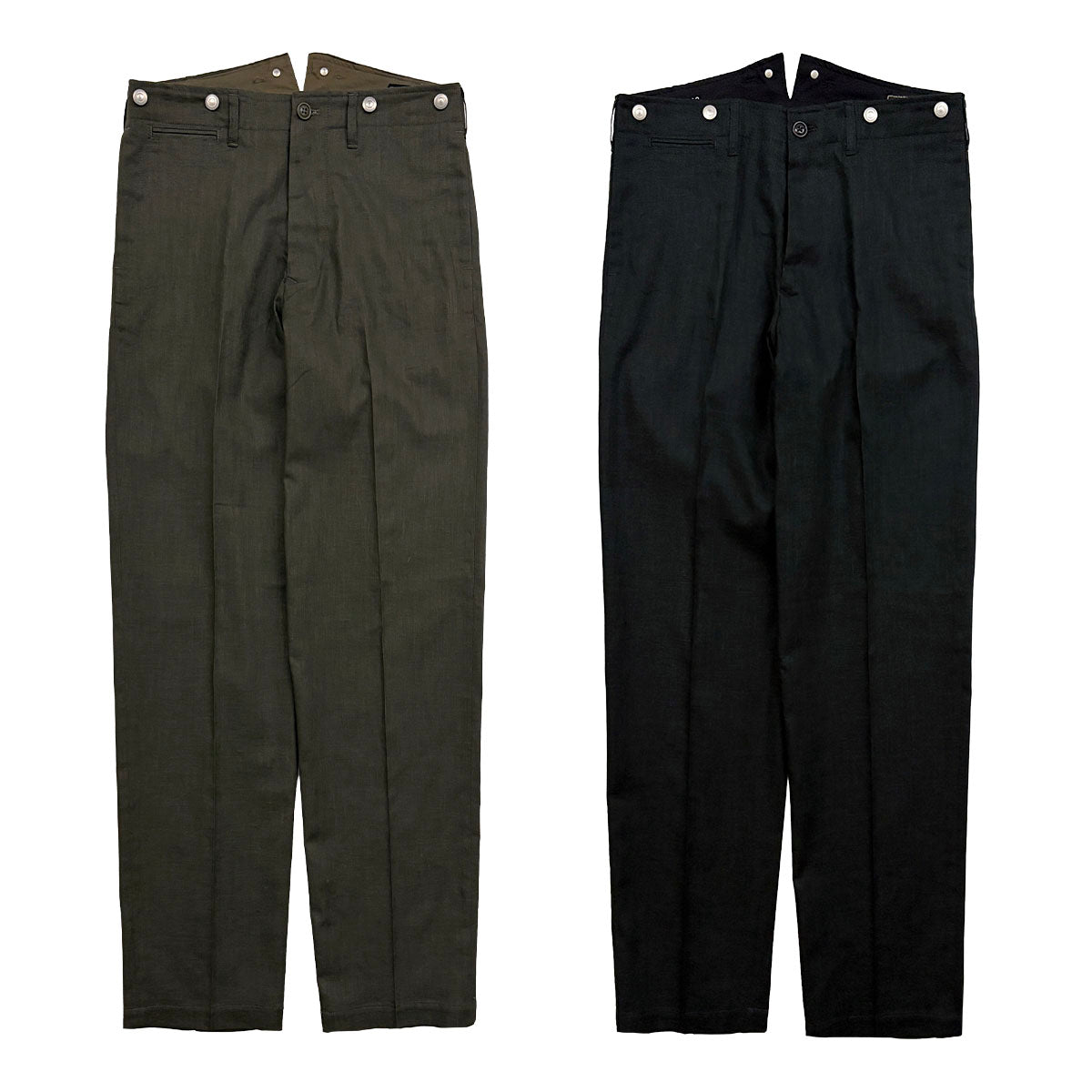 High Back Linen Work Trousers