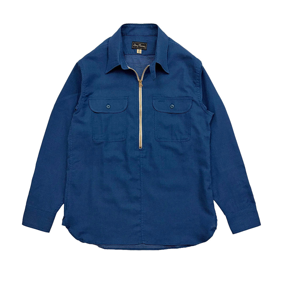 Embroidery Stitches Half Zip Work Shirt