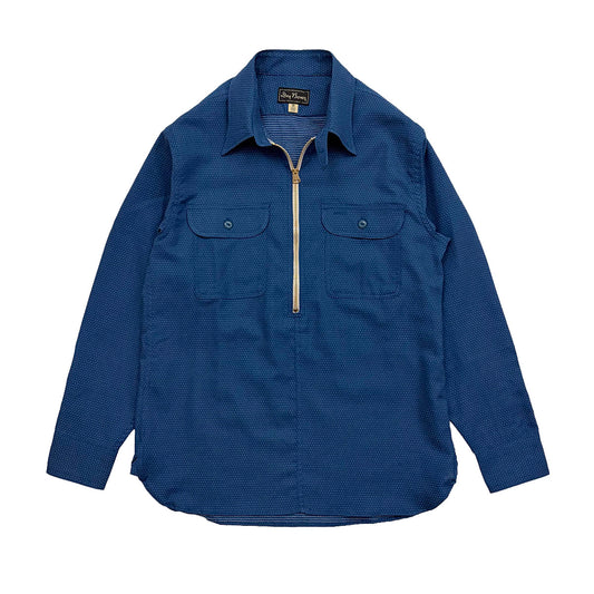 Embroidery Stitches Half Zip Work Shirt
