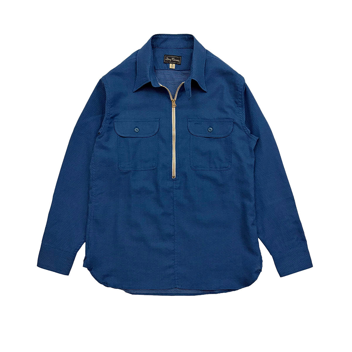 Embroidery Stitches Half Zip Work Shirt