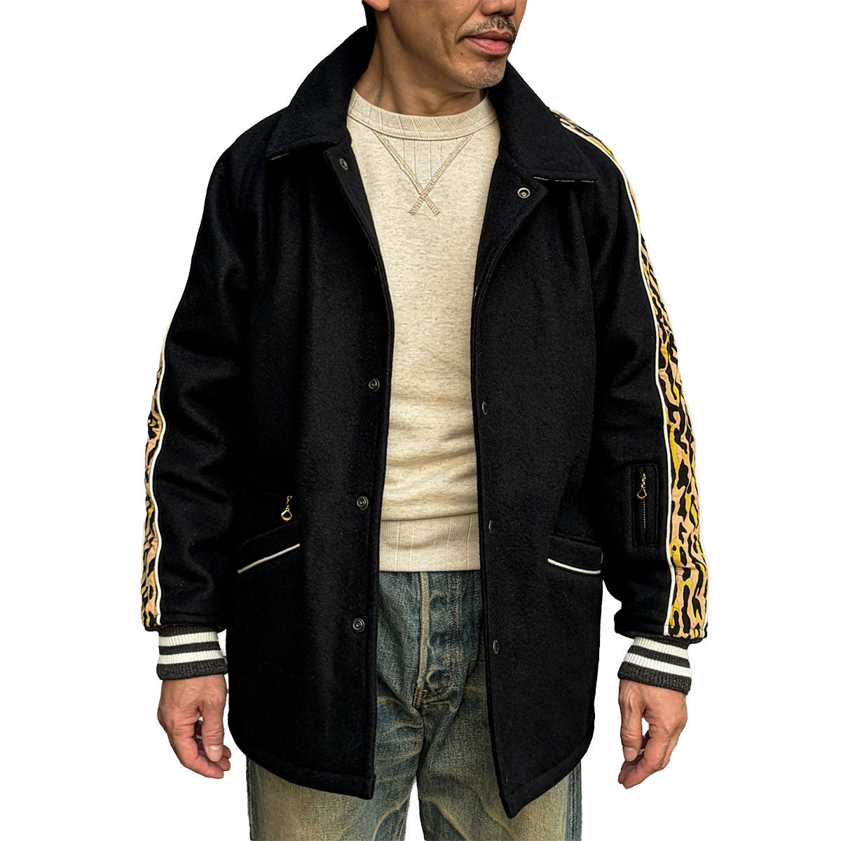 Leopard Piping Car Coat