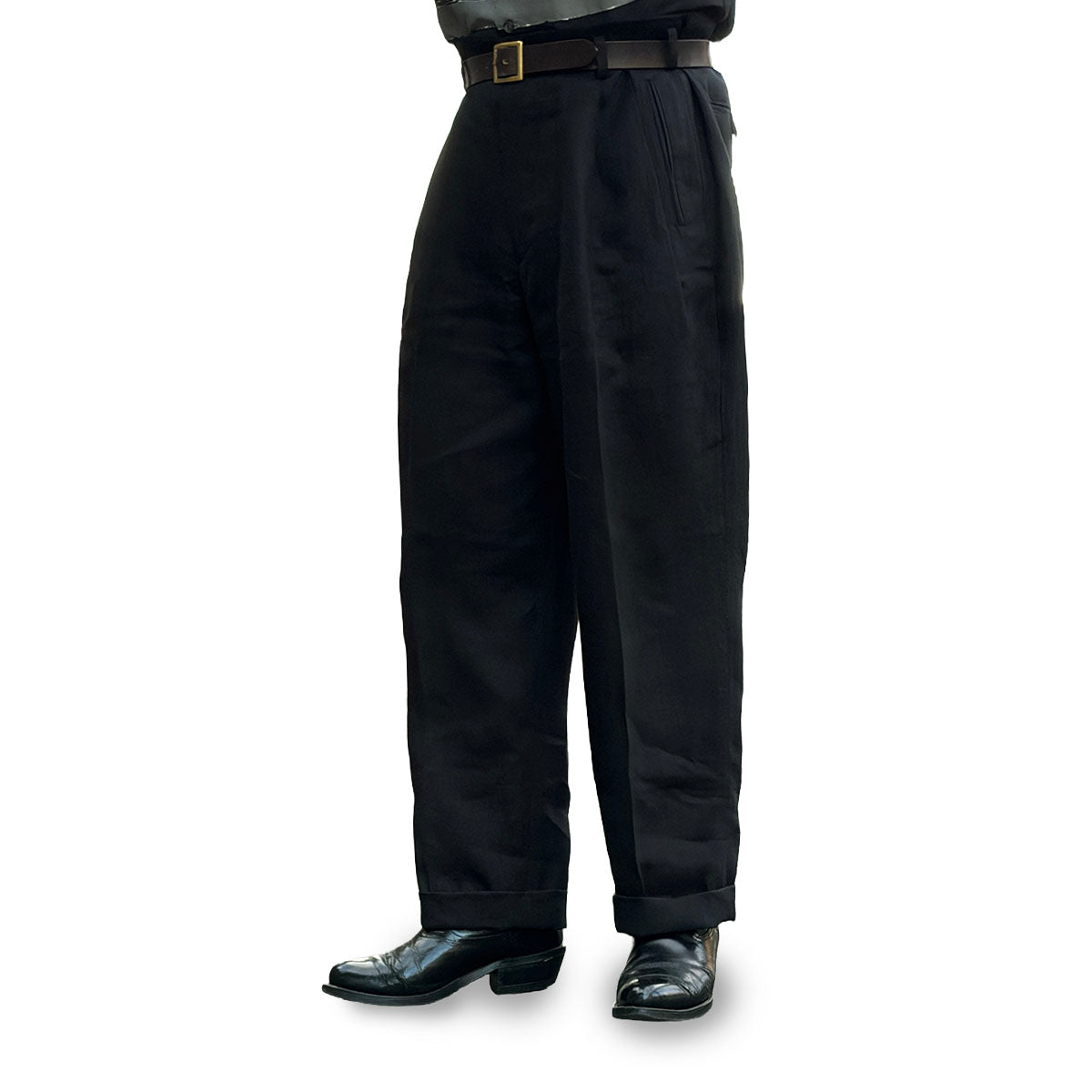 Hand Stitched Linen Two Tuck Trousers