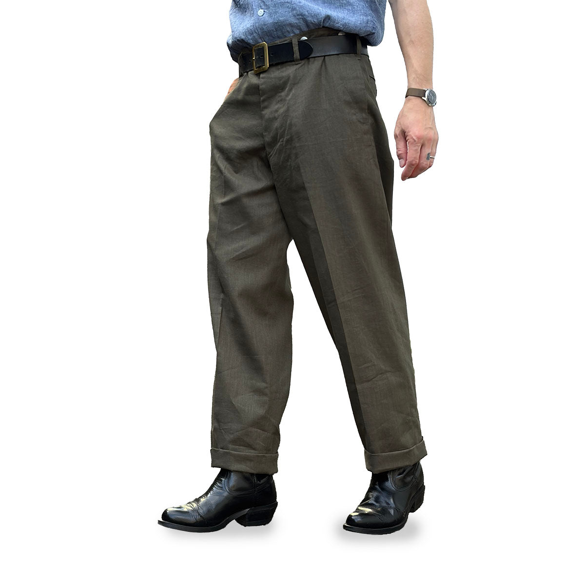High Back Linen Work Trousers