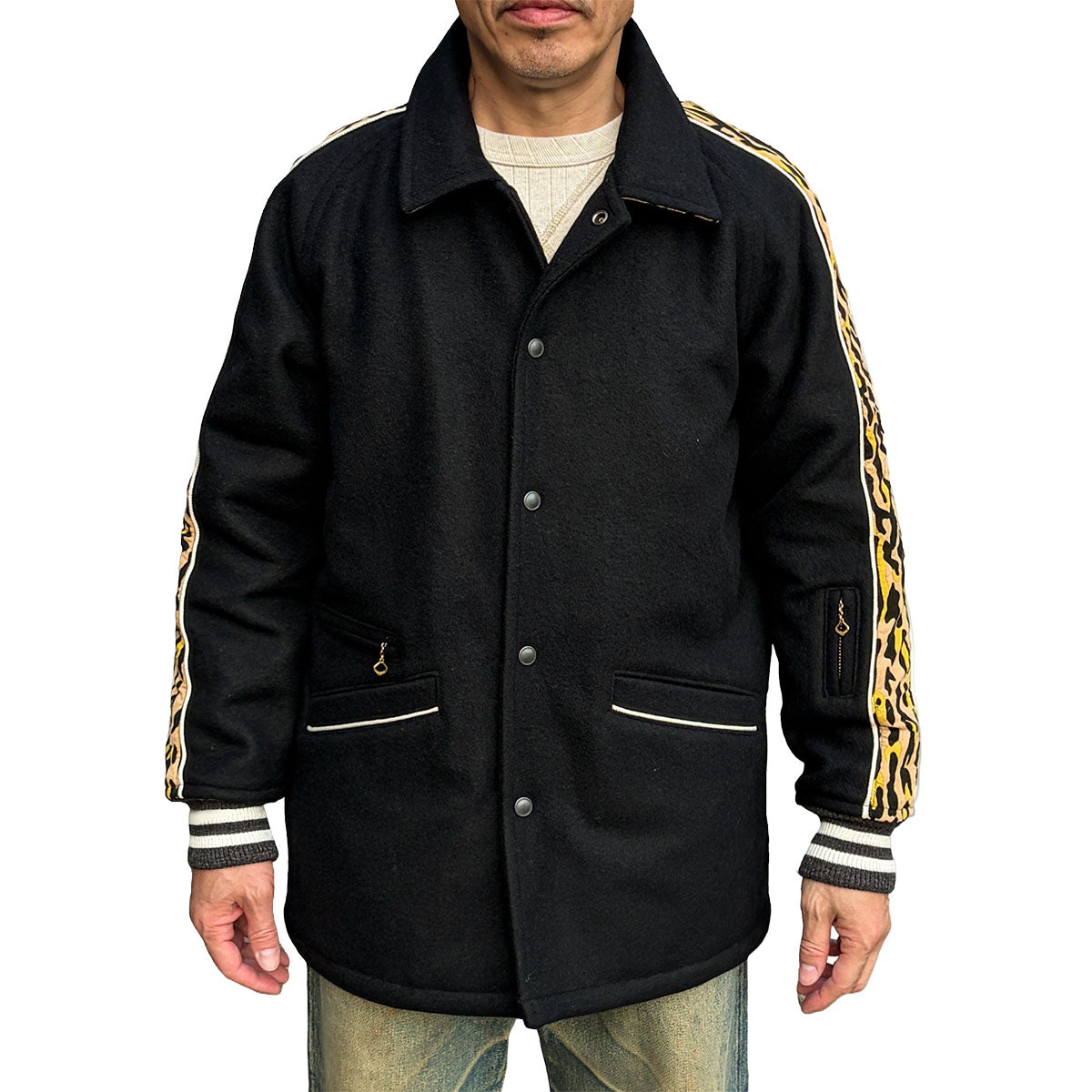 Leopard Piping Car Coat