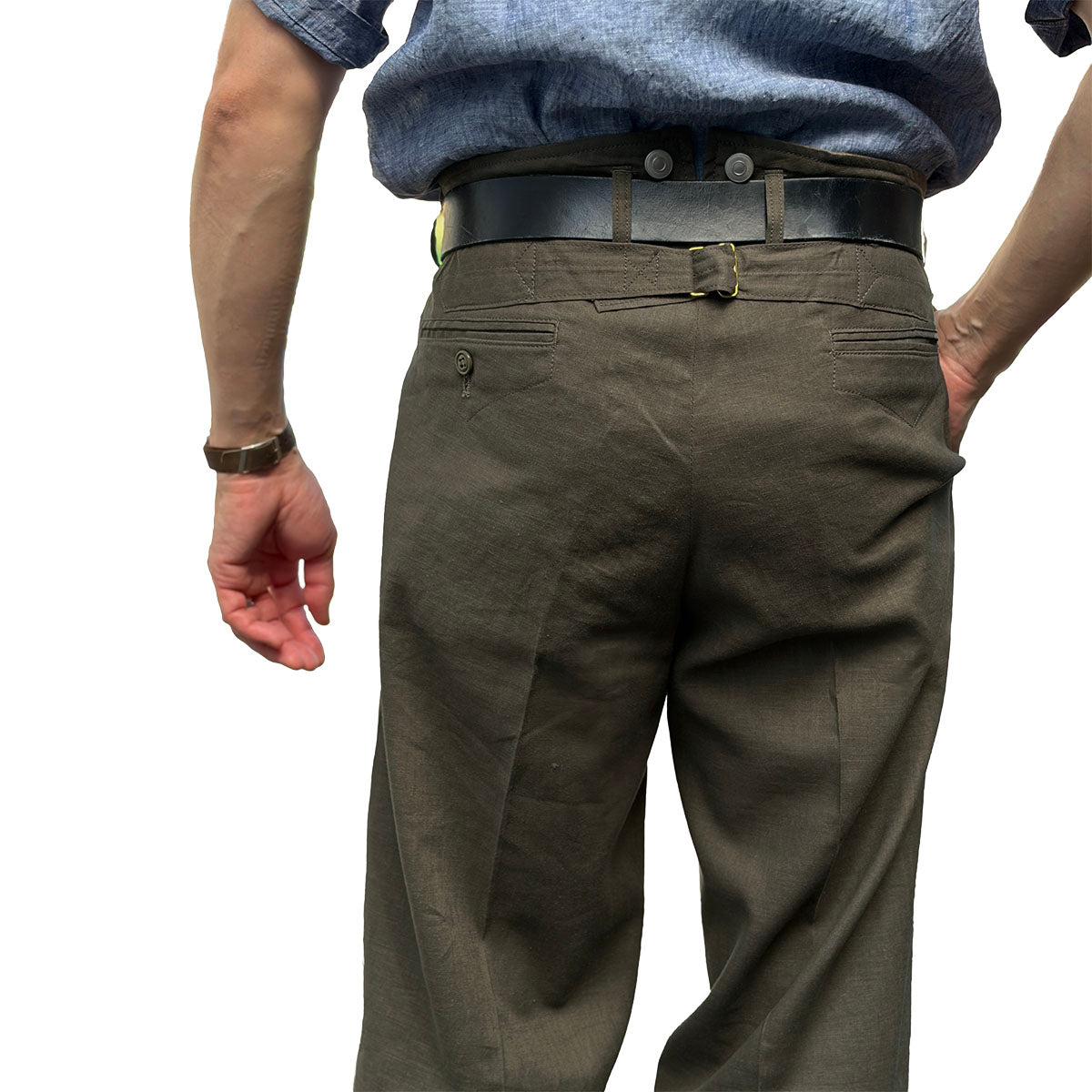 High Back Linen Work Trousers