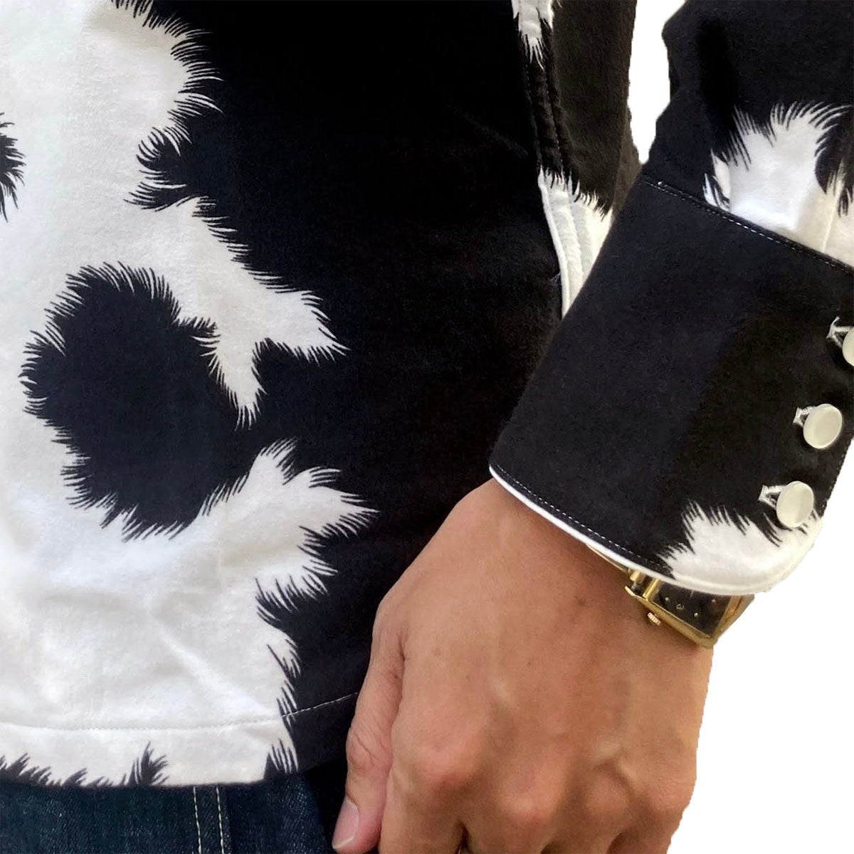 Print Flannel Western Open Shirt“HOLSTEIN”