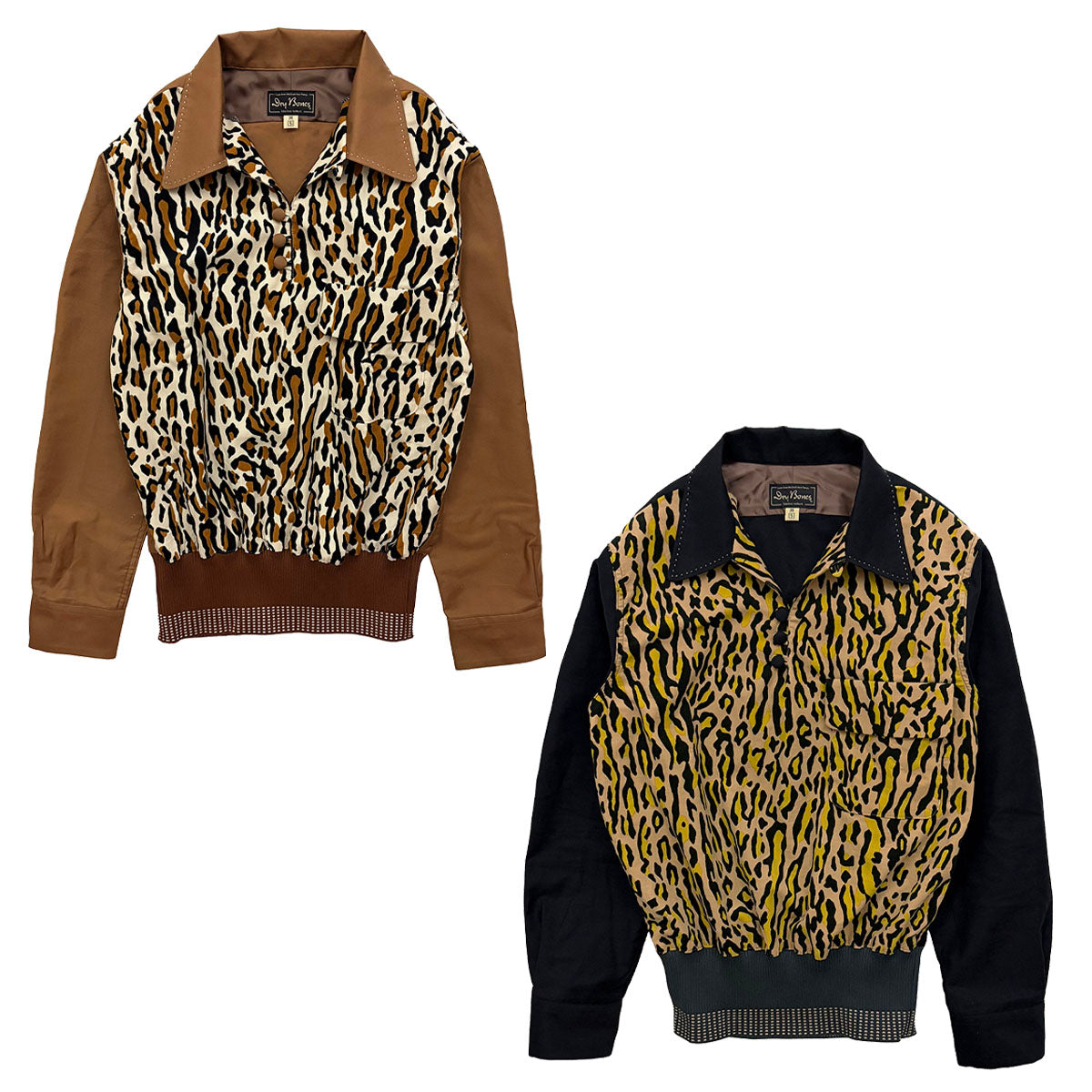 2tone Print Gaucho Shirt “VINCENT’S LEO”