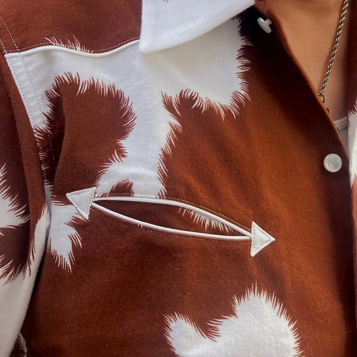 Print Flannel Western Open Shirt“HOLSTEIN”