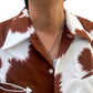 Print Flannel Western Open Shirt“HOLSTEIN”
