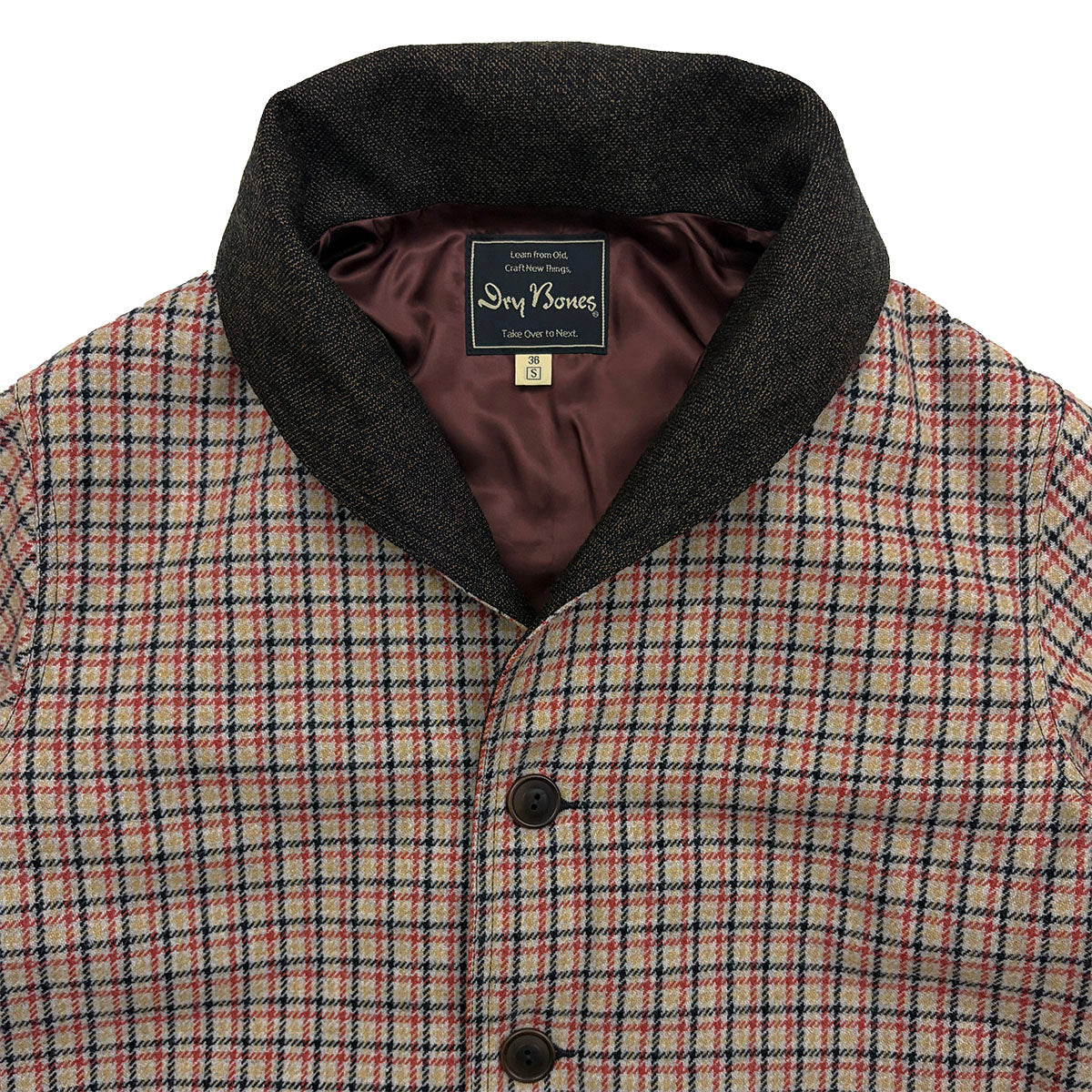 Shawl Collar Plaid Jacket