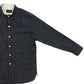 Stripe Band Collar Work Shirt