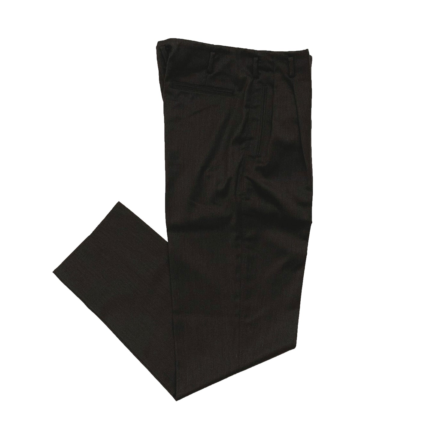 Wool Satin Two Tuck Trousers