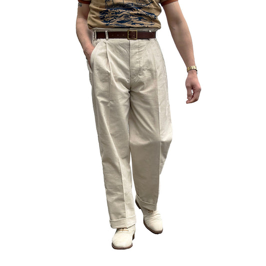 Hand Stitched Two Tuck Trousers