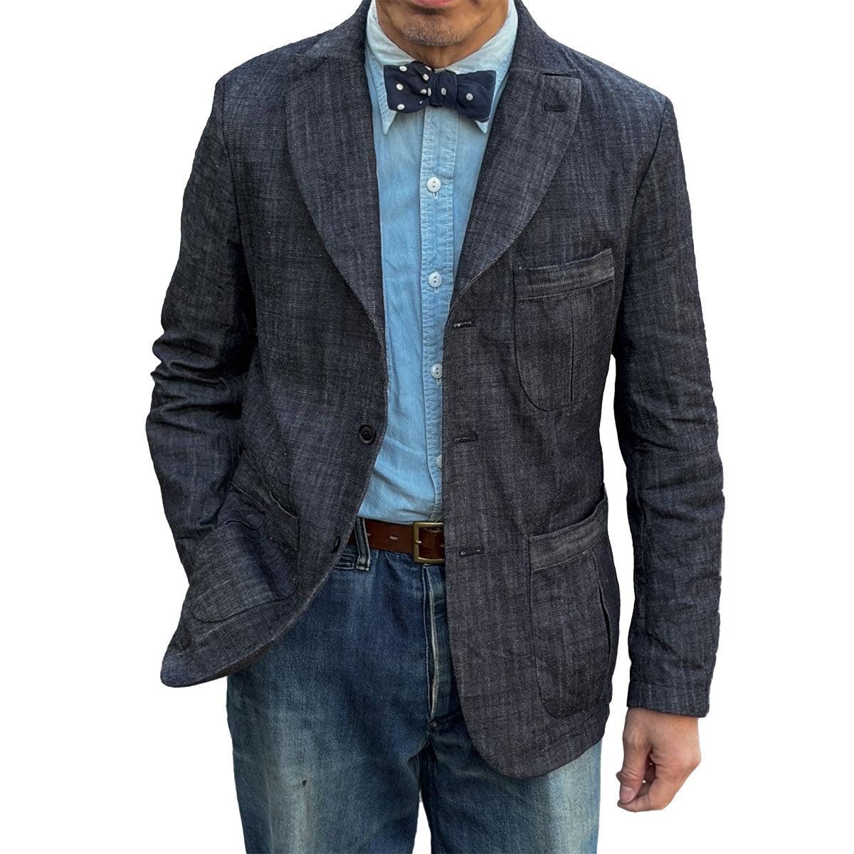 Denim Peaked lapel Jacket