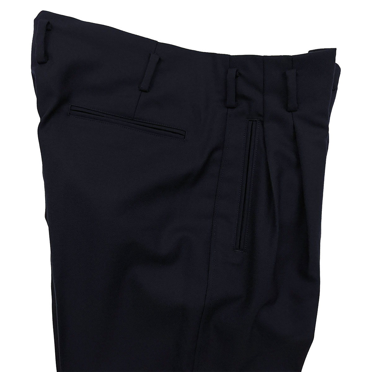 Wool Gabadine Two Tuck Trousers