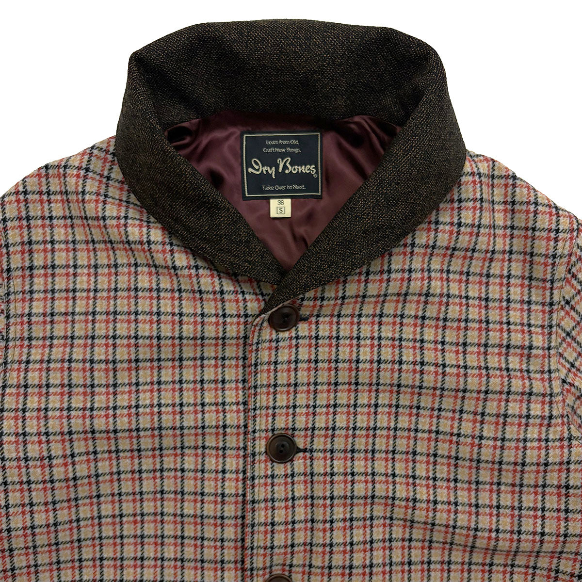 Shawl Collar Plaid Jacket