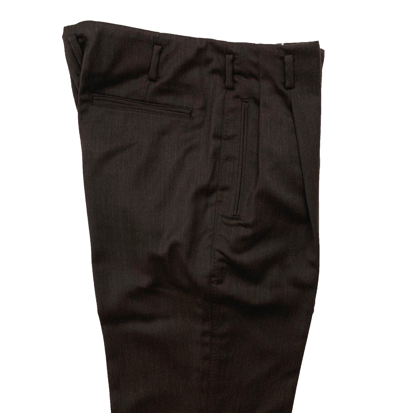Wool Satin Two Tuck Trousers