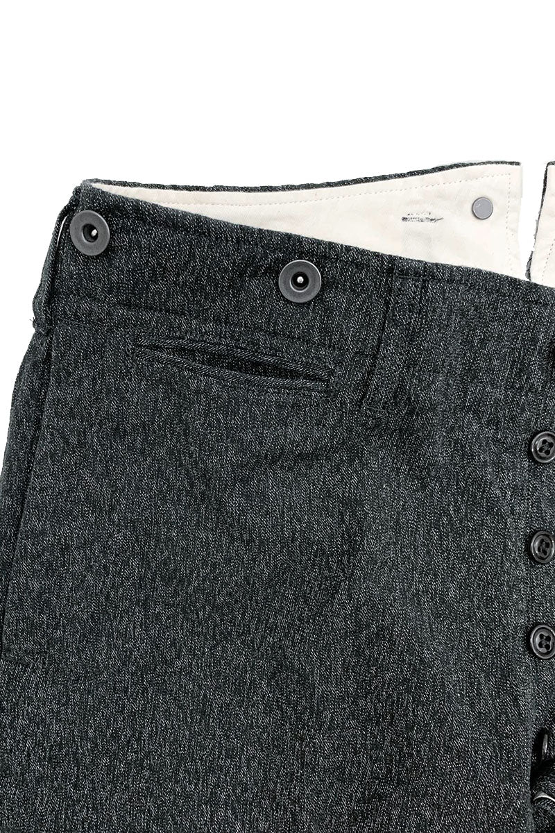 High Back Black Chambray Work Trousers