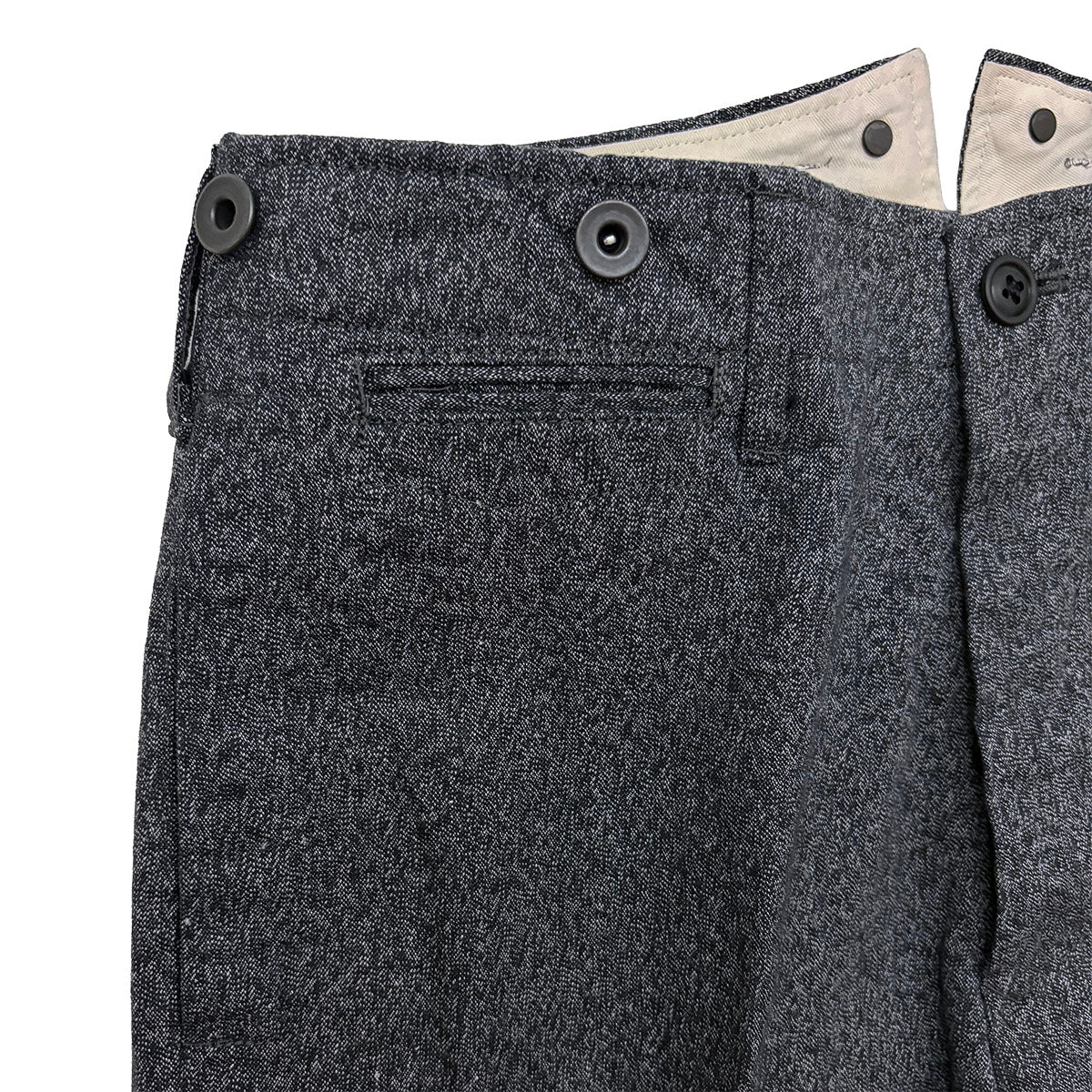 High Back Black Chambray Work Trousers 