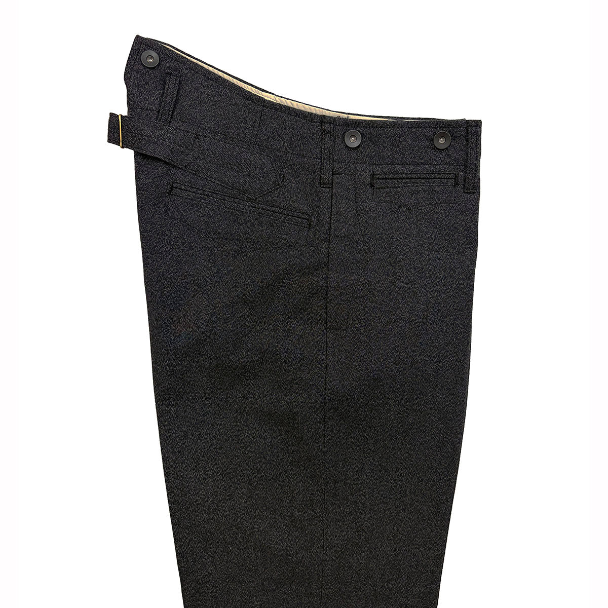 High Back Black Chambray Work Trousers 