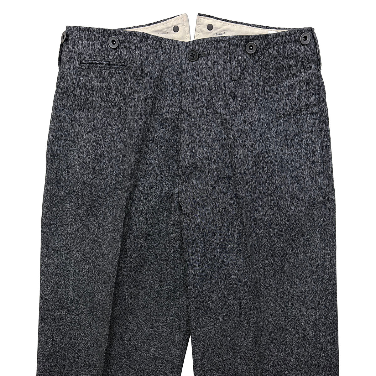 High Back Black Chambray Work Trousers 