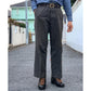 High Back Black Chambray Work Trousers
