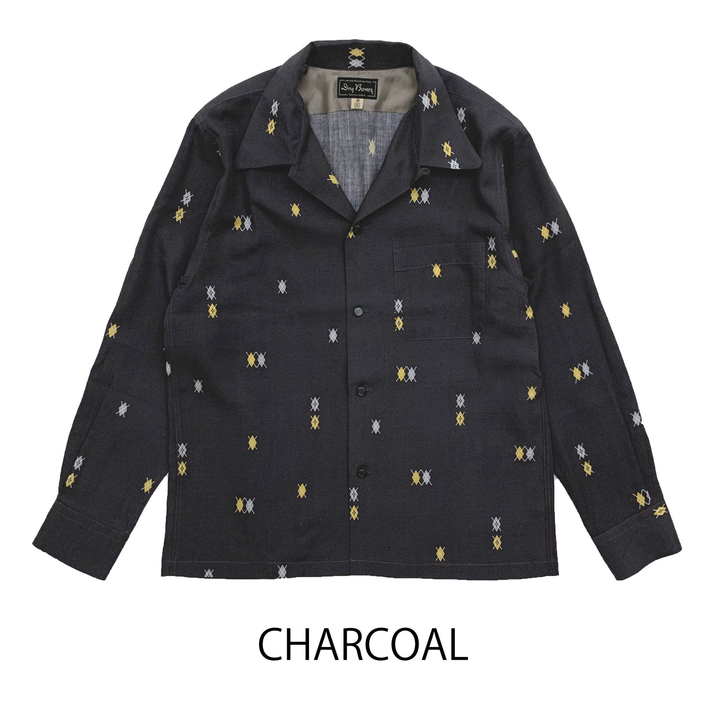 Long Sleeve Print Open Shirt “DOTTING ARGYLE”