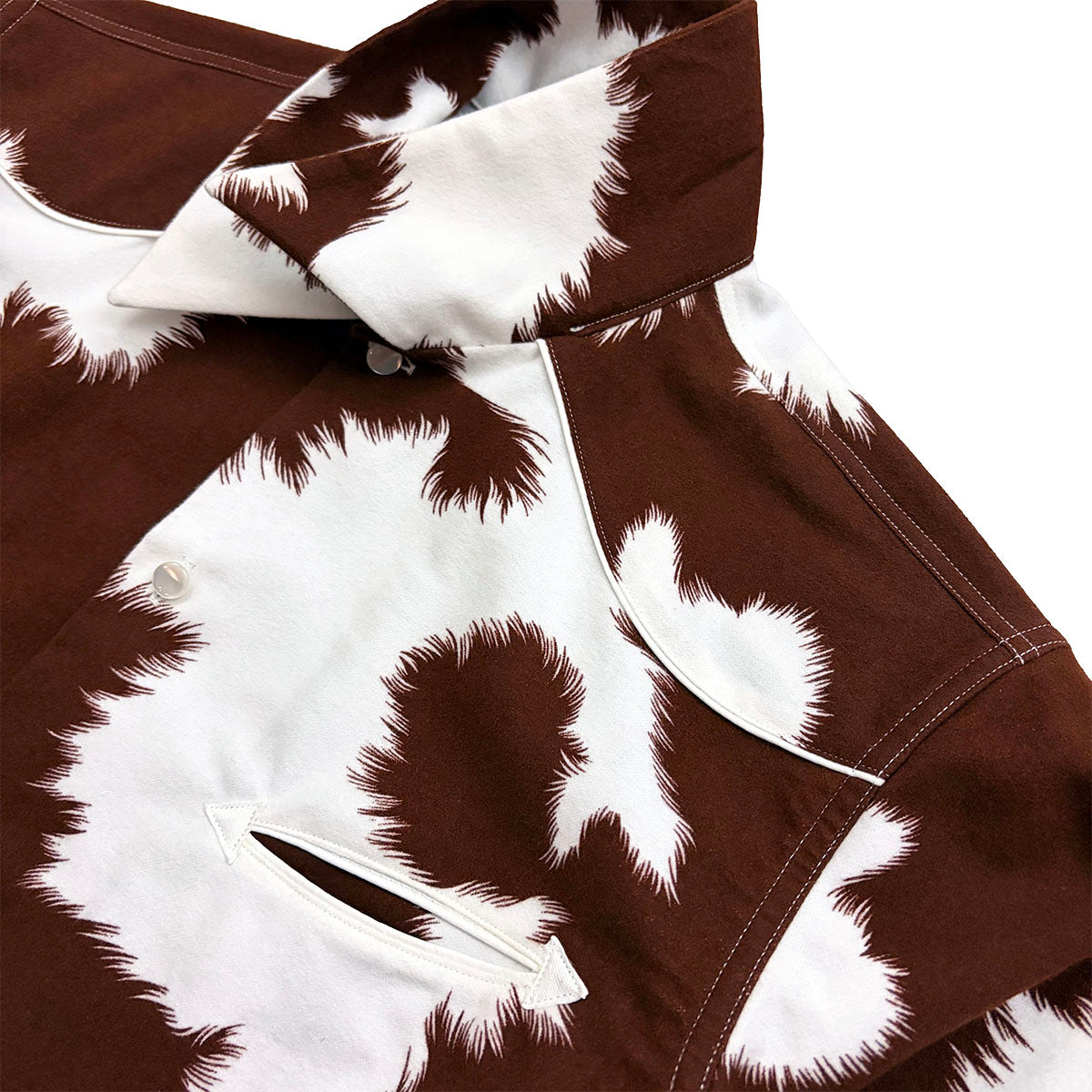 Print Flannel Western Open Shirt“HOLSTEIN”