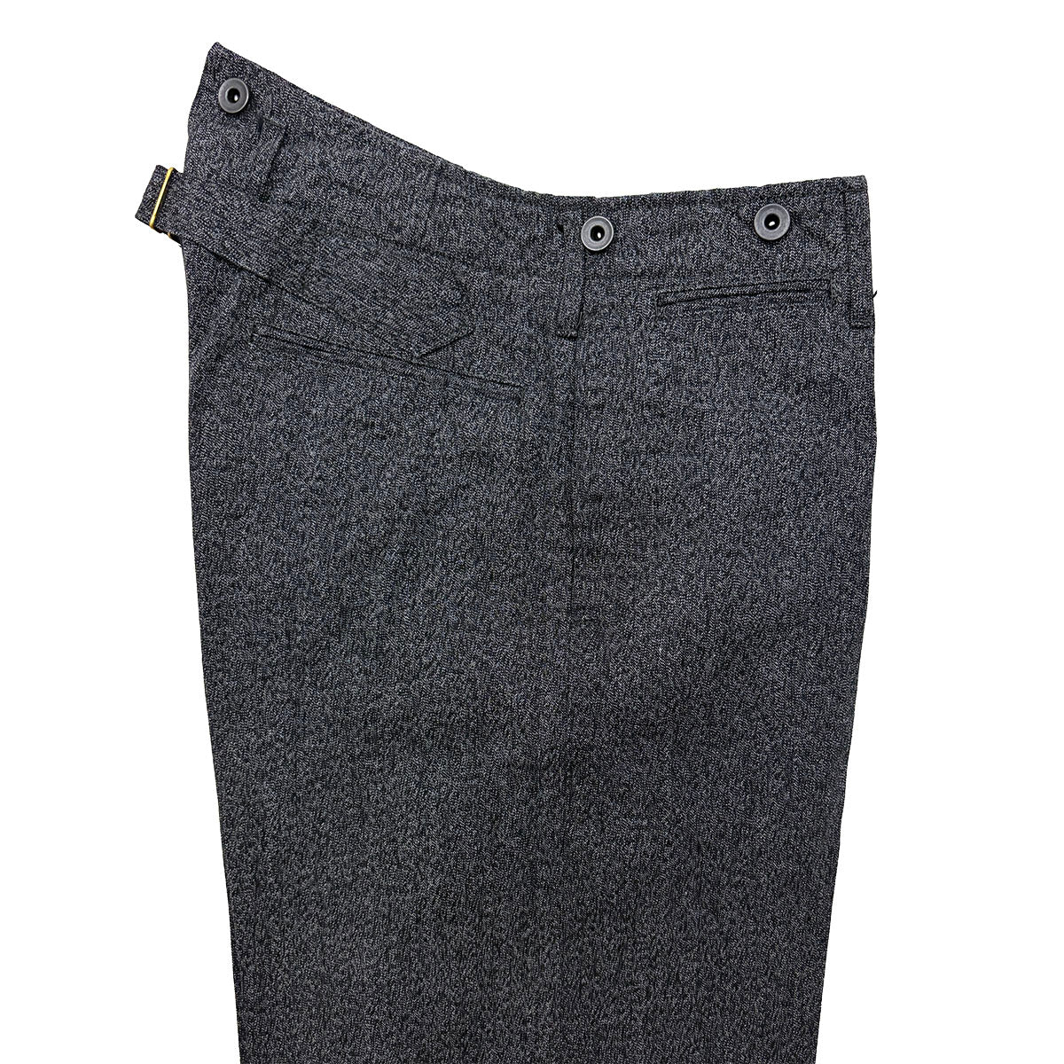 High Back Black Chambray Work Trousers 