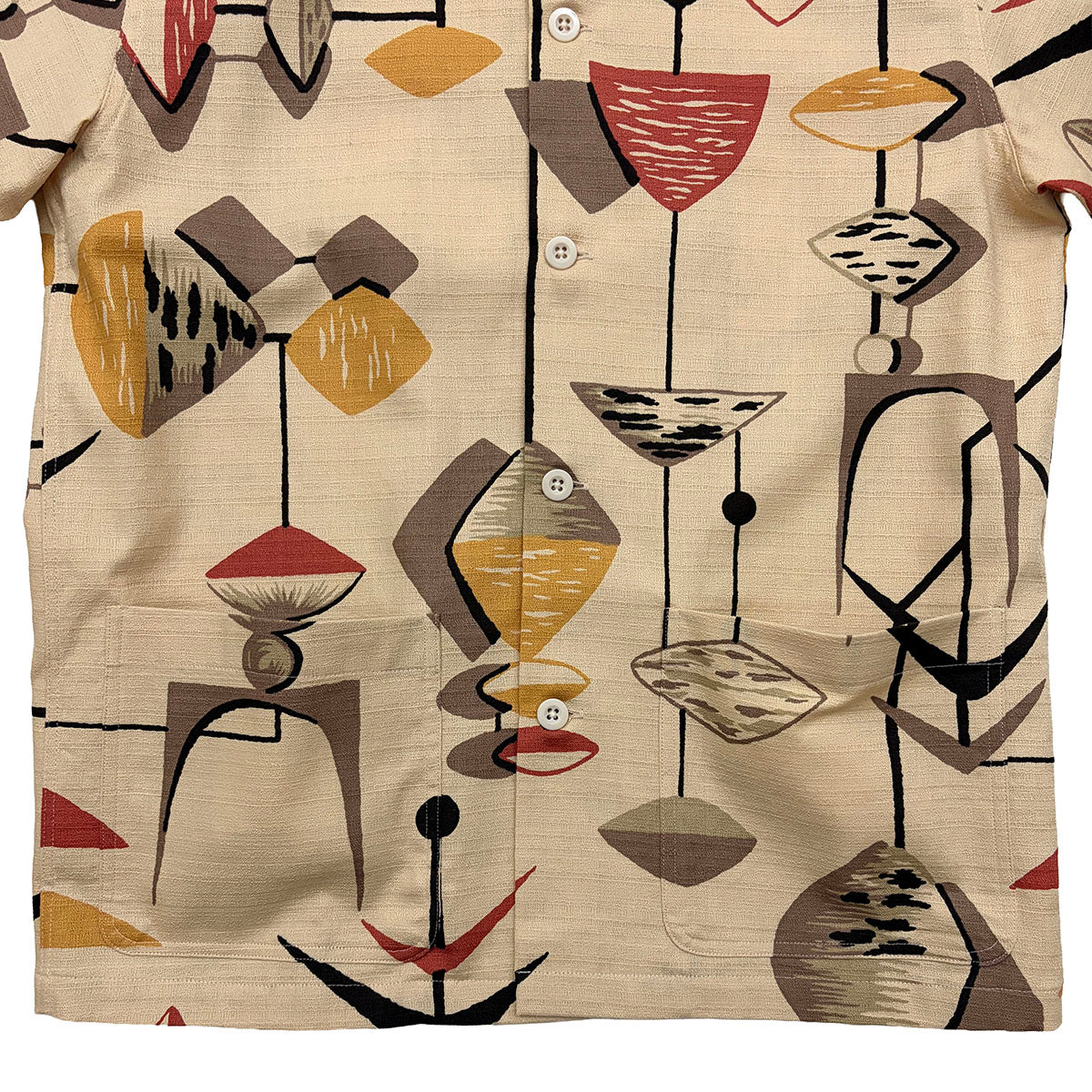 Print 2Pocket Open Shirt “MOBILE”