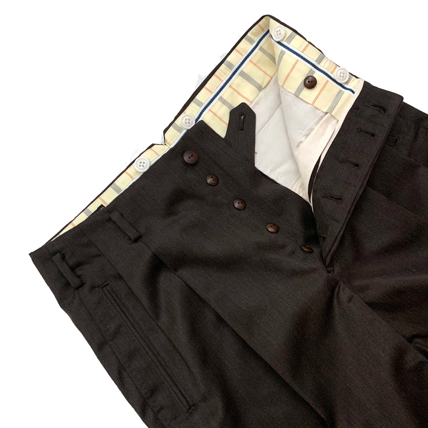 Wool Satin Two Tuck Trousers