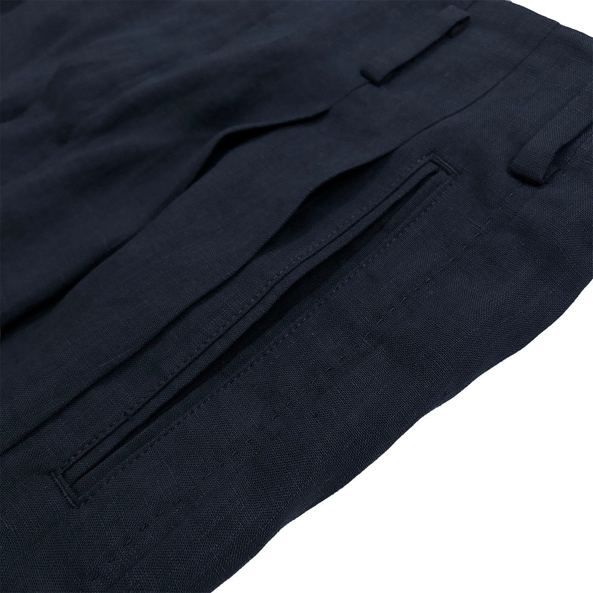 Hand Stitched Linen Two Tuck Trousers