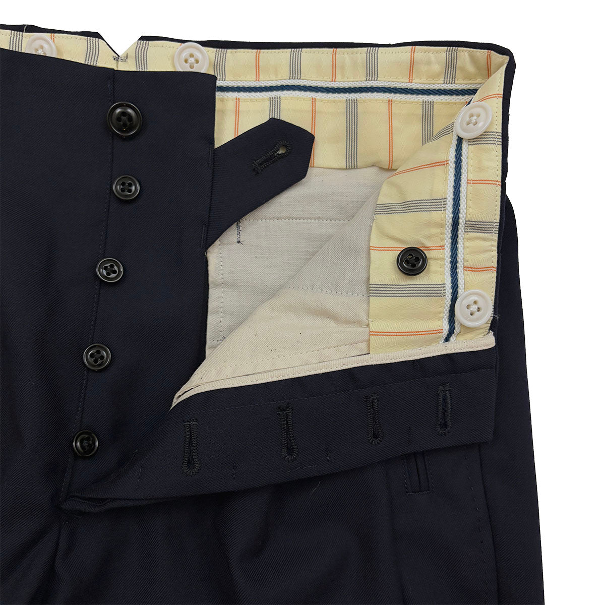 Wool Gabadine Two Tuck Trousers