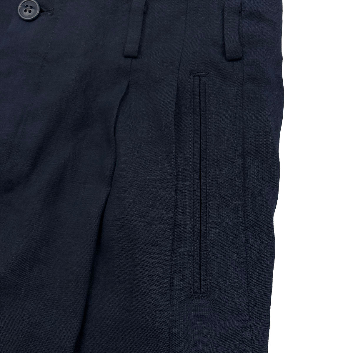 Hand Stitched Linen Two Tuck Trousers