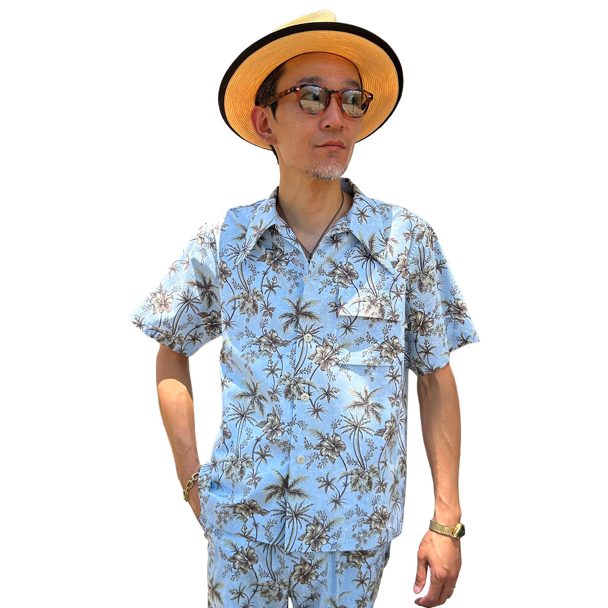 Print 1 flap open shirt
