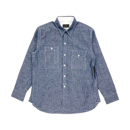 Irregular Pocket Chambray Work Shirt