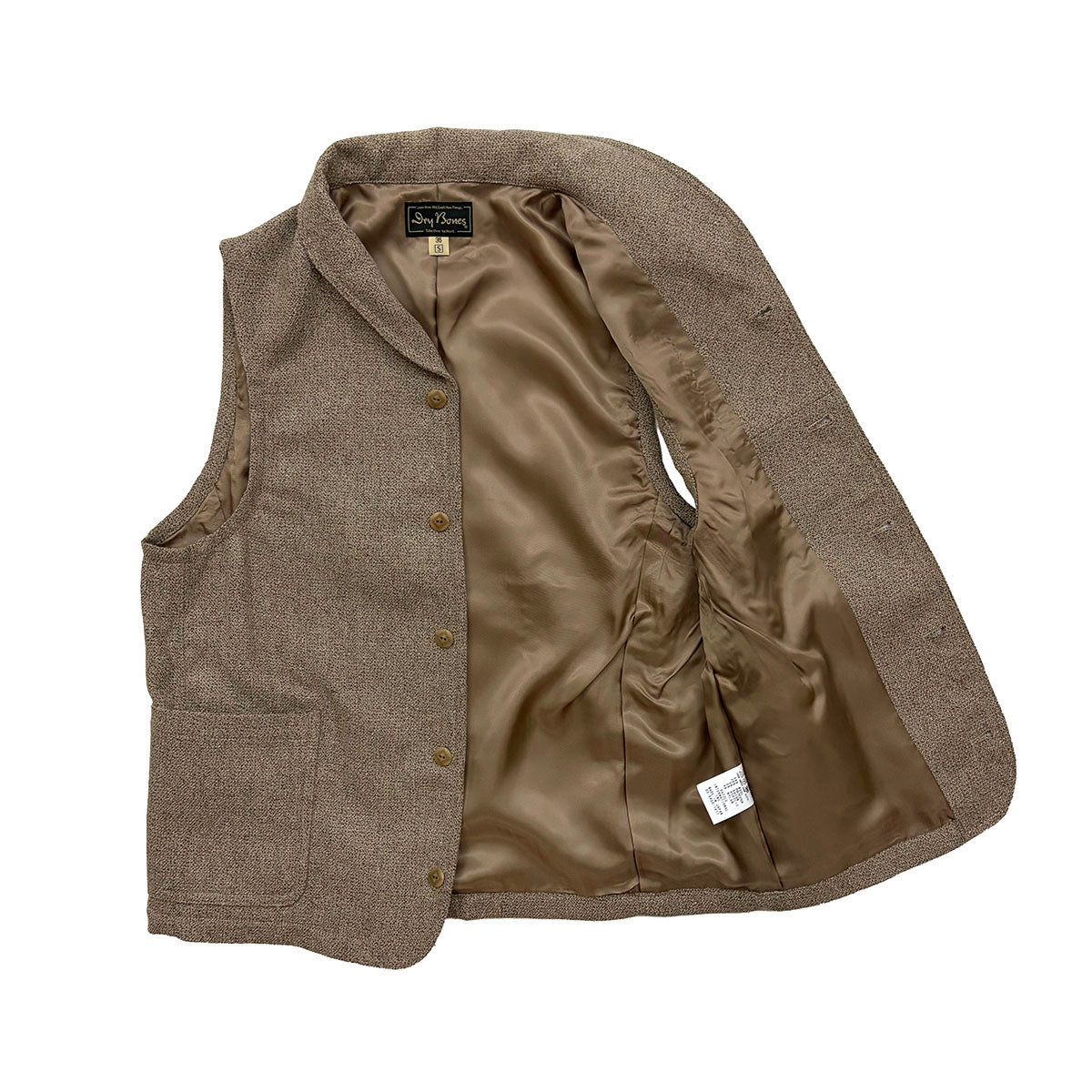 Tweed Shawl Collar Vest – Dry Bones Online Shop