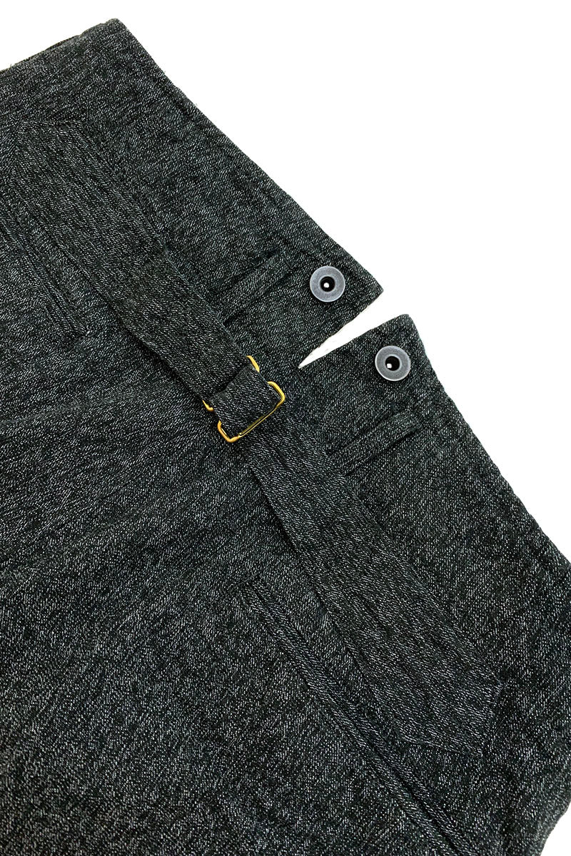 High Back Black Chambray Work Trousers