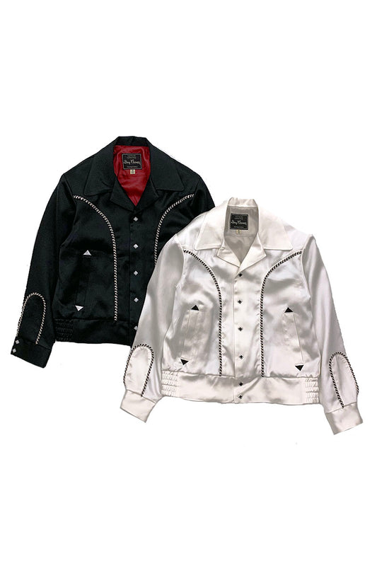 Western Plain Style Satin Jacket