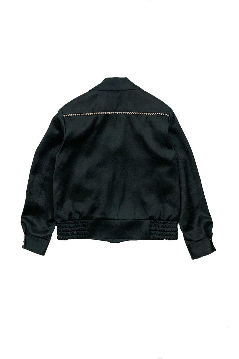 Western Plain Style Satin Jacket