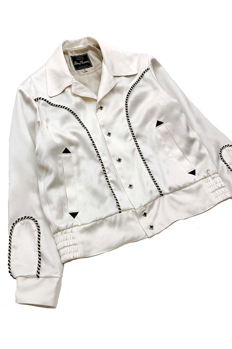 Western Plain Style Satin Jacket