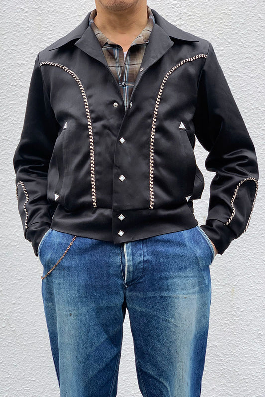 Western Plain Style Satin Jacket