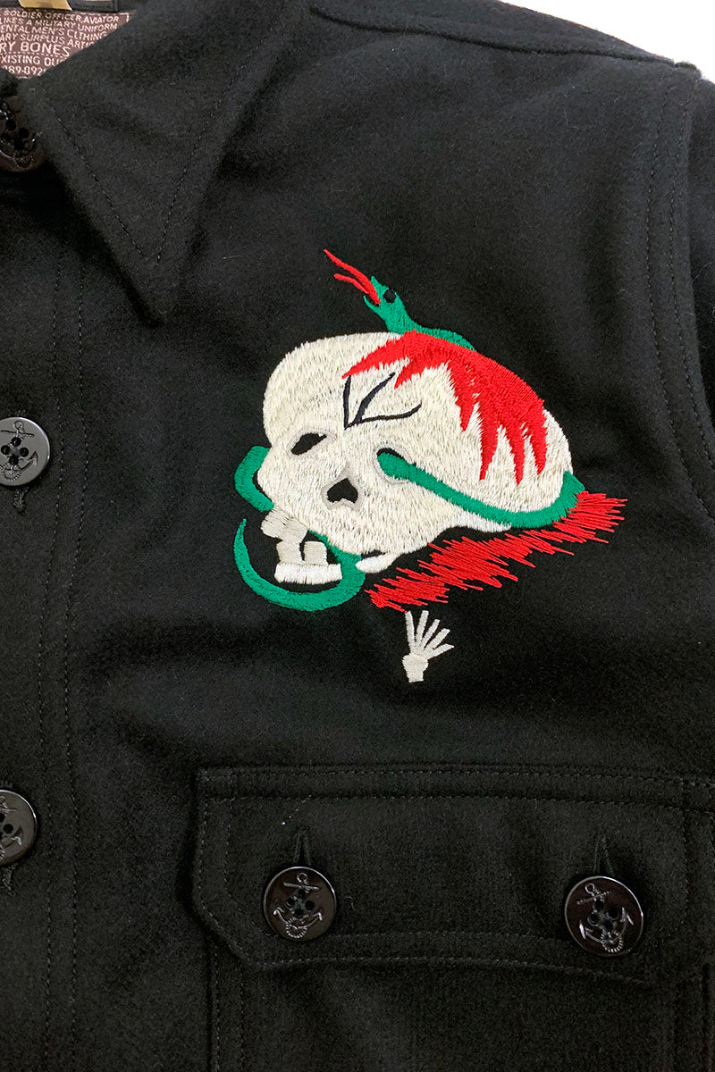 Wool Solid C.P.O.Jacket “SKULL and DRAGON”