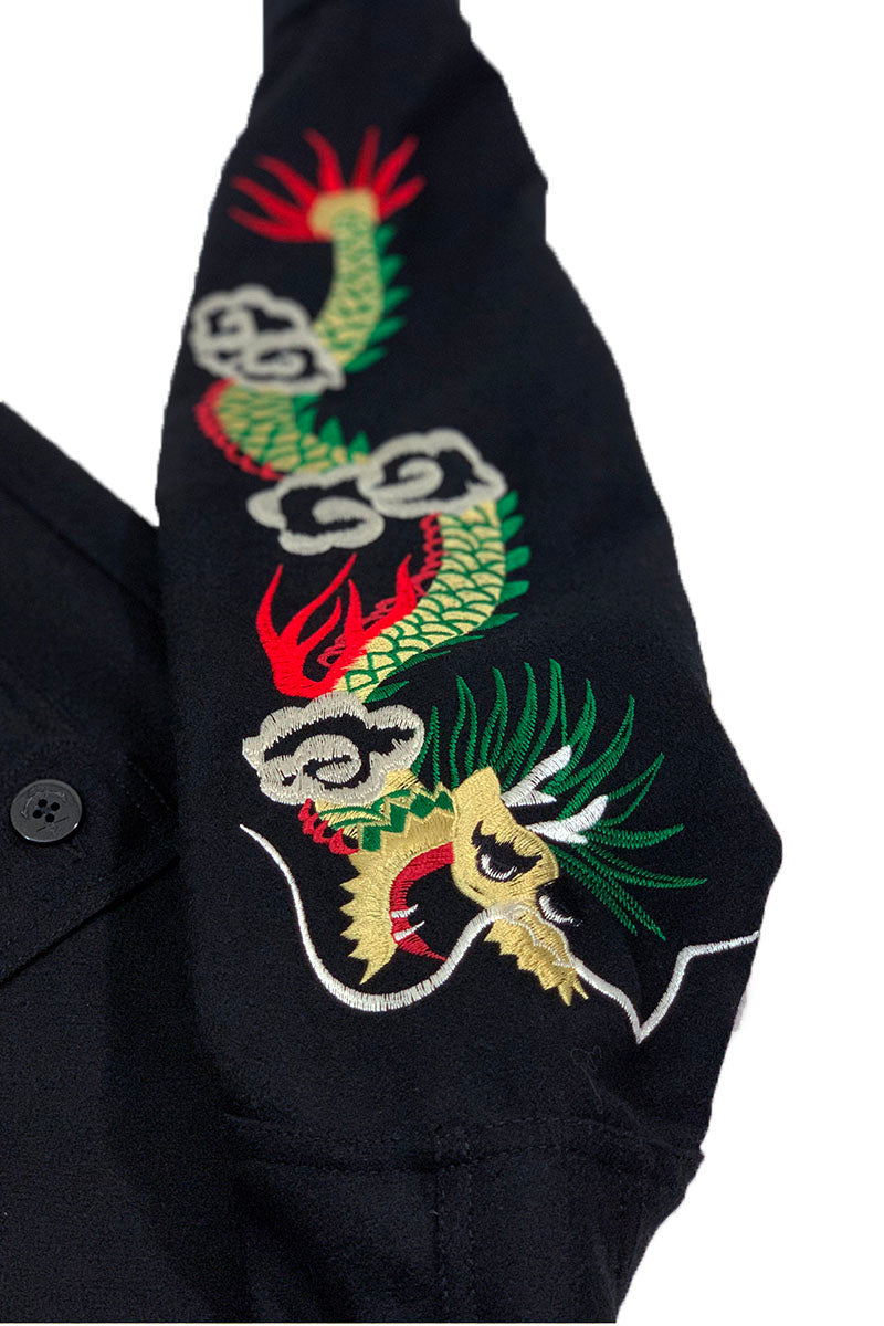 Wool Solid C.P.O.Jacket “SKULL and DRAGON”