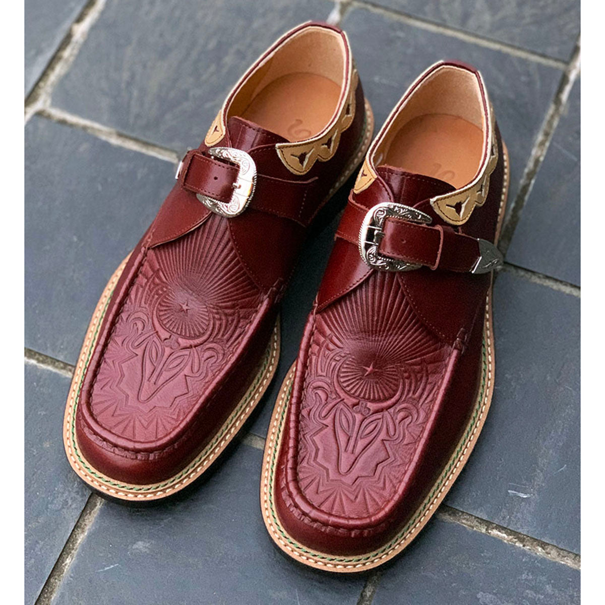 Western Moccs Monk Strap Shoes