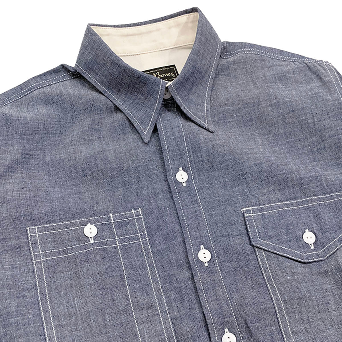 Irregular Pocket Chambray Work Shirt
