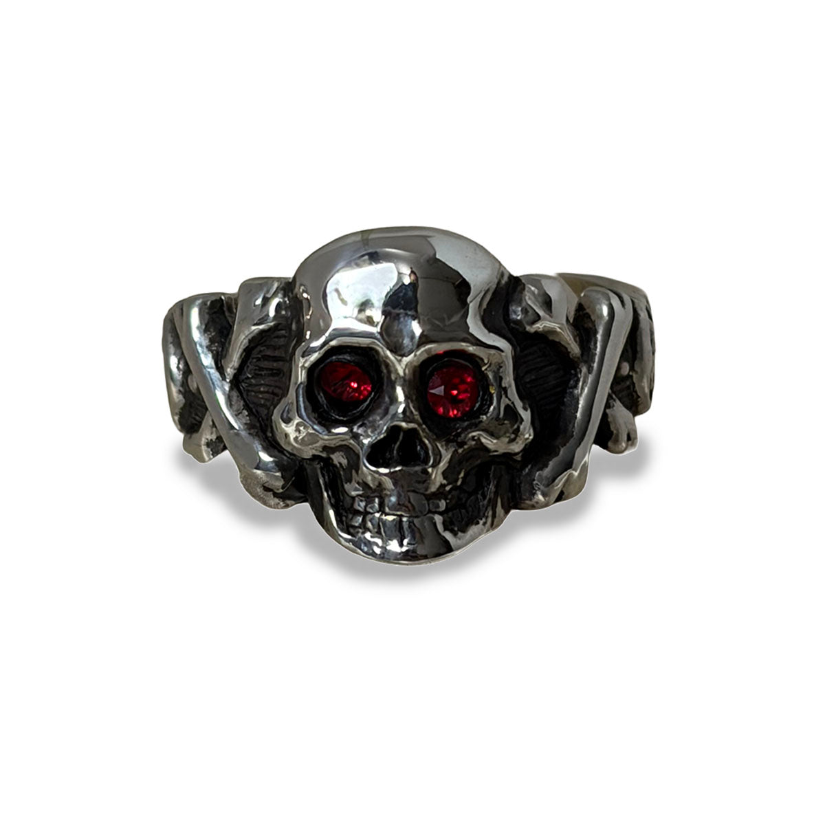 Sparkle Eyes Skull Ring "SILVER" 