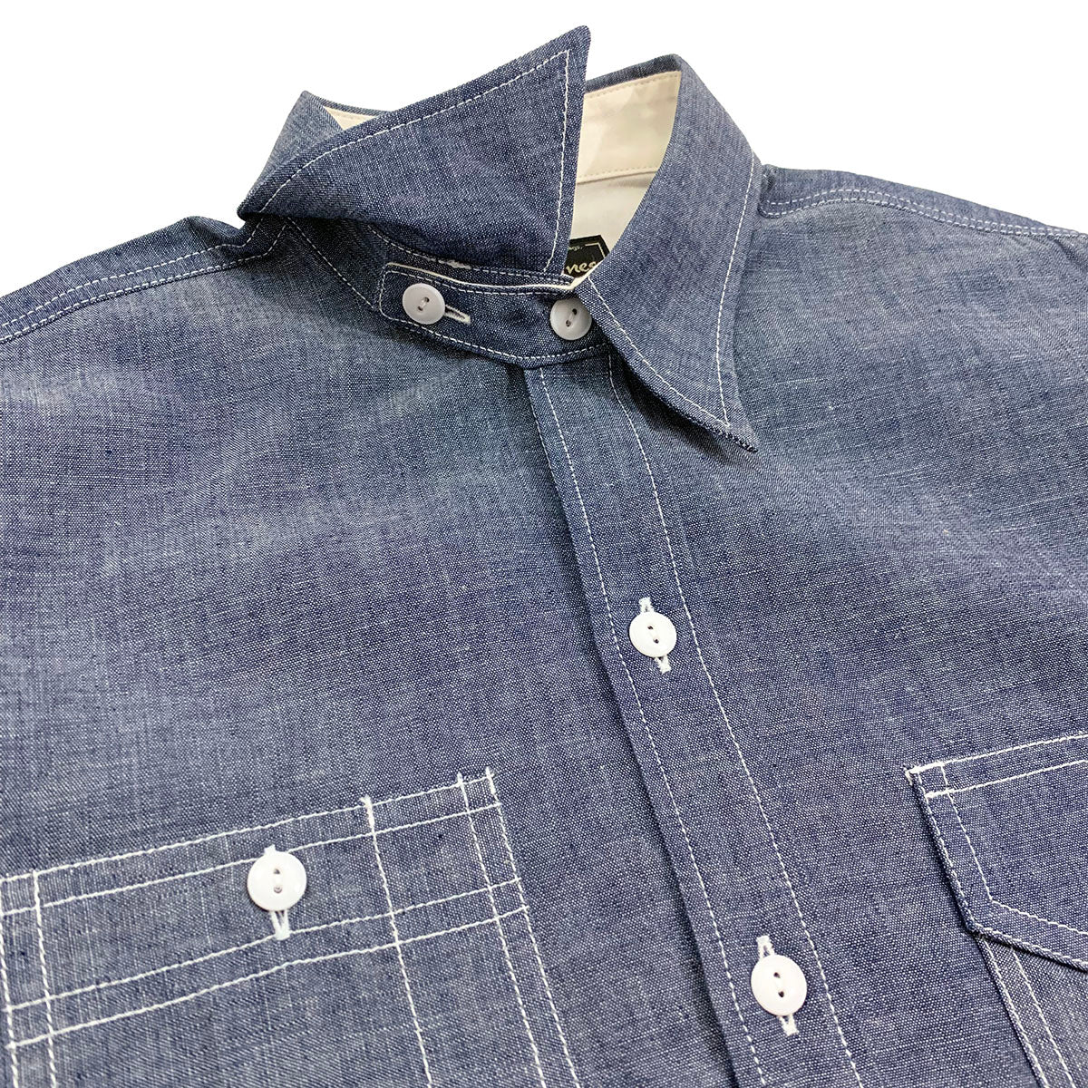 Irregular Pocket Chambray Work Shirt